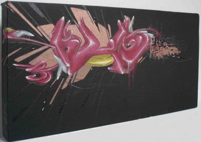 Peinture intitulée "pink 3D" par Kho, Œuvre d'art originale, Huile