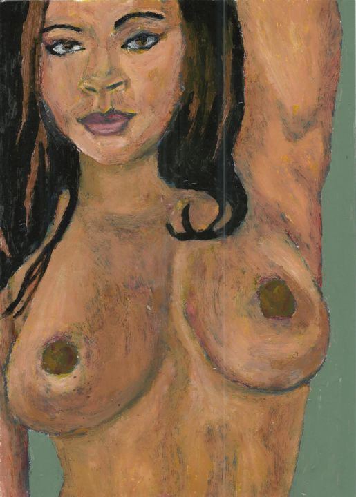 Pintura intitulada "Lydia" por Léva Ossengue-Ndenguet, Obras de arte originais