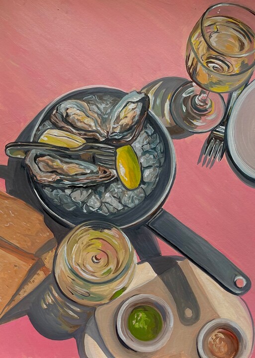 Dessin intitulée "Oyster" par Zoia Khristenko, Œuvre d'art originale, Huile