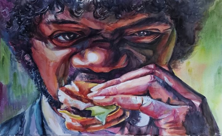 Painting titled "Juless" by Khrystyna Dransfeld, Original Art, Watercolor