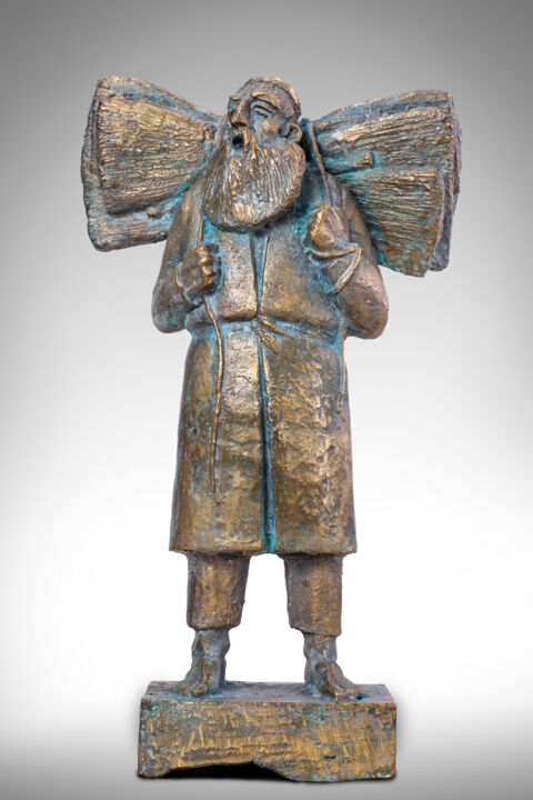 Скульптура под названием "Salesman" - Khurshed Husenov, Подлинное произведение искусства, Бронза