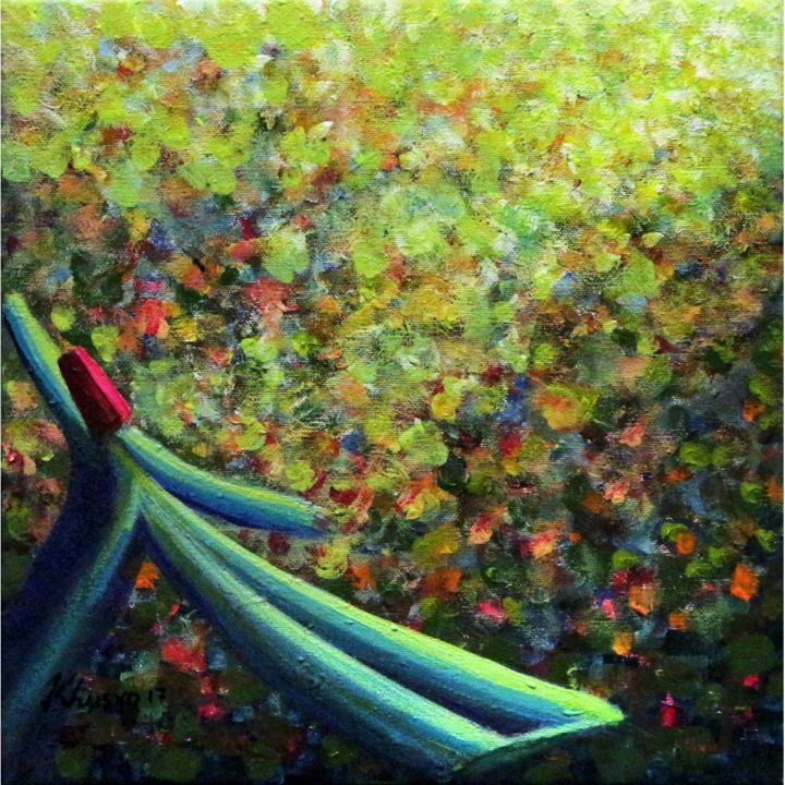 Painting titled "Olive Green Dervish…" by Khusro Subzwari, Original Artwork, Acrylic
