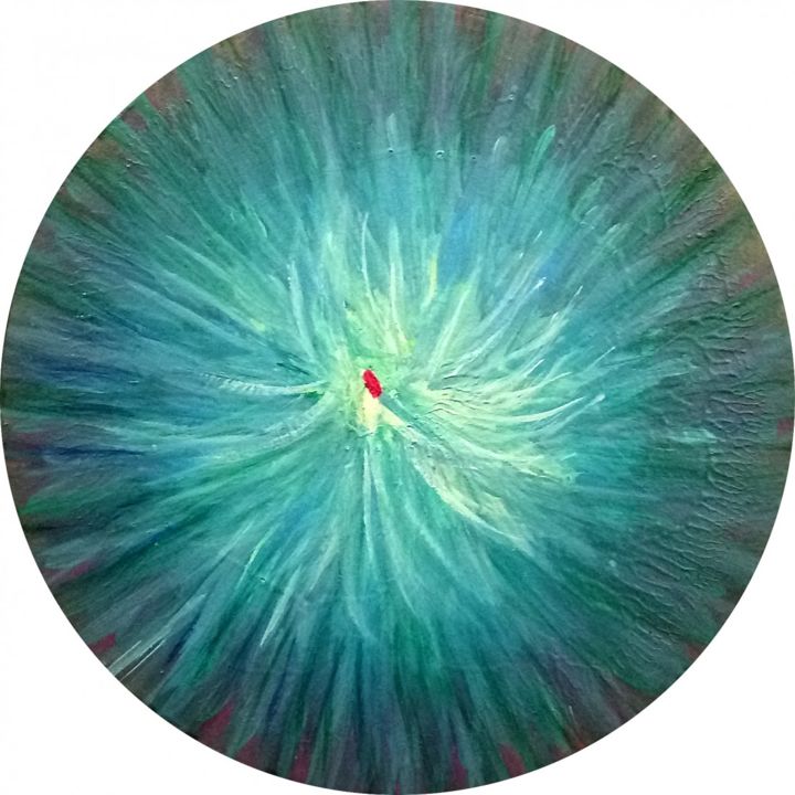 Peinture intitulée "Blue Round Artwork…" par Khusro Subzwari, Œuvre d'art originale, Acrylique