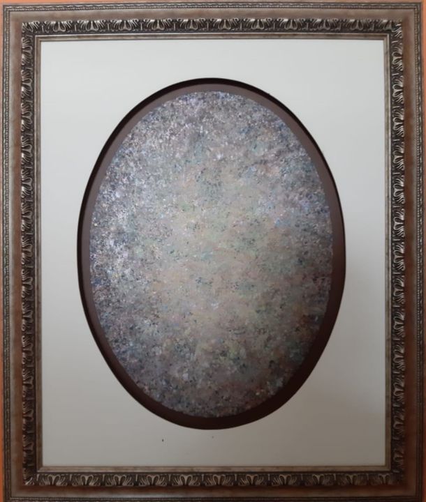 Peinture intitulée "Gray Oval Whirling…" par Khusro Subzwari, Œuvre d'art originale, Acrylique