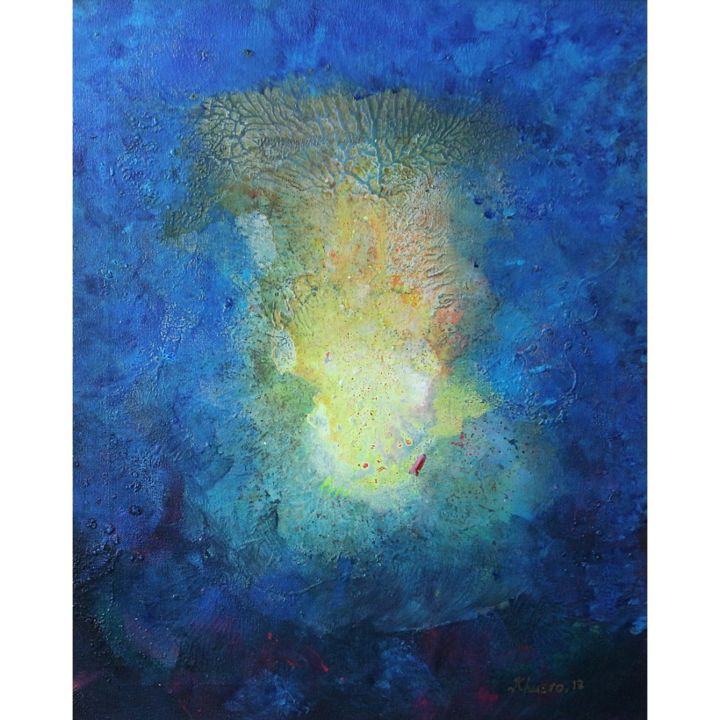 Peinture intitulée "Blue Painting Abstr…" par Khusro Subzwari, Œuvre d'art originale, Acrylique
