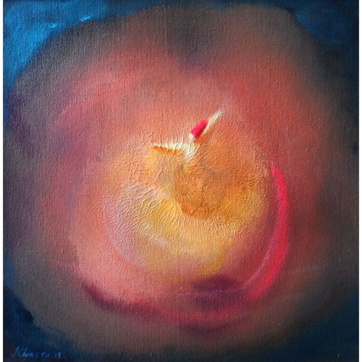 Painting titled "Burning Red Fire De…" by Khusro Subzwari, Original Artwork, Acrylic