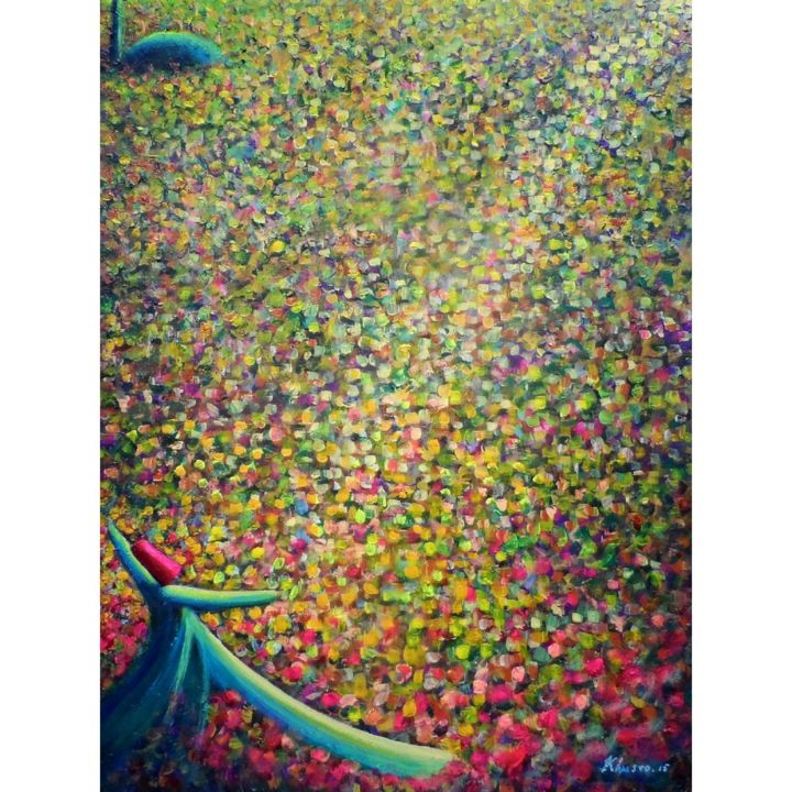 Painting titled "Whirling Dervish &…" by Khusro Subzwari, Original Artwork, Acrylic