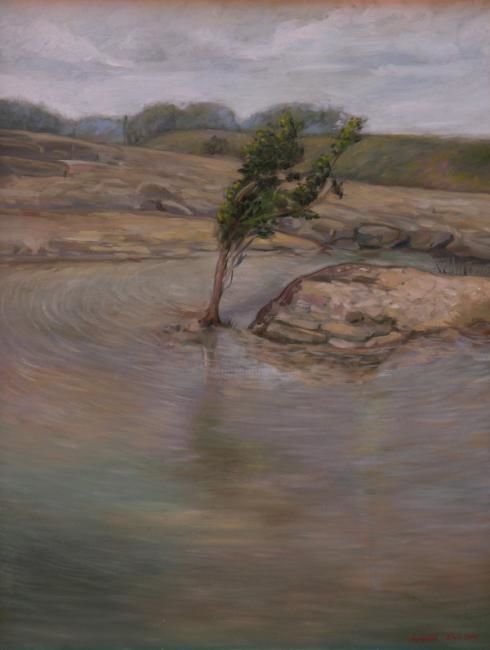 Painting titled "Rocky Water 3" by Kiattisak, Original Artwork