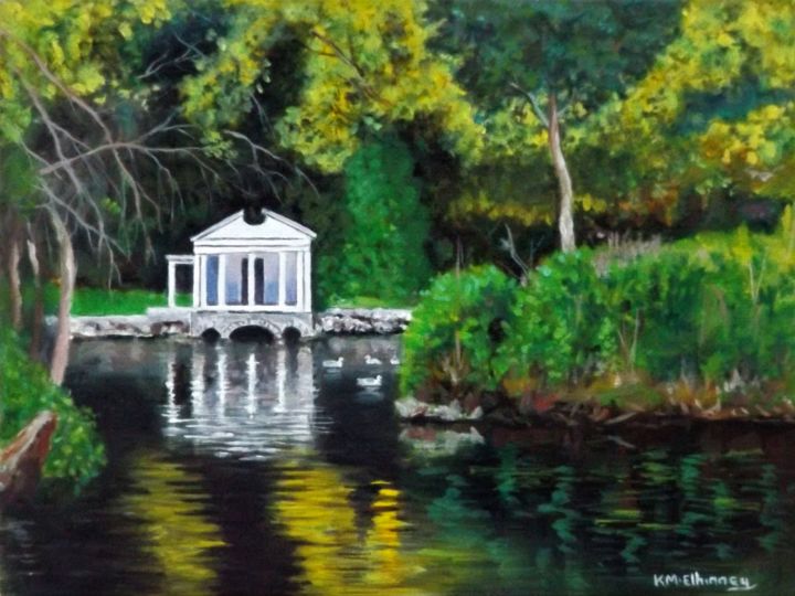 Картина под названием "Boathouse on St.Ann…" - Kieran Mcelhinney, Подлинное произведение искусства, Масло