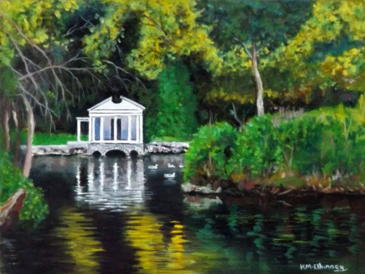 Painting titled "Boathouse on St.Ann…" by Kieran Mcelhinney, Original Artwork, Oil