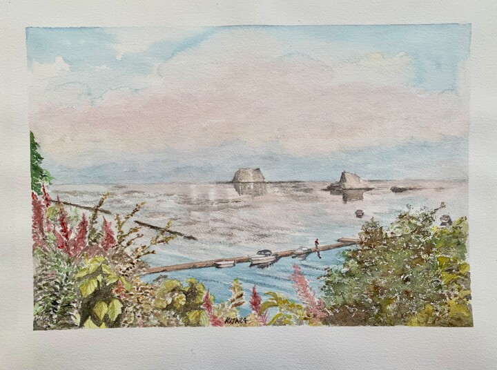 Pintura intitulada "Neah Bay, état de W…" por Kija, Obras de arte originais, Aquarela