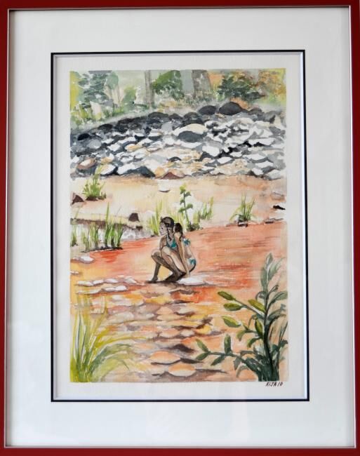 Ζωγραφική με τίτλο "Oak Creek Canyon, A…" από Kija, Αυθεντικά έργα τέχνης, Ακουαρέλα