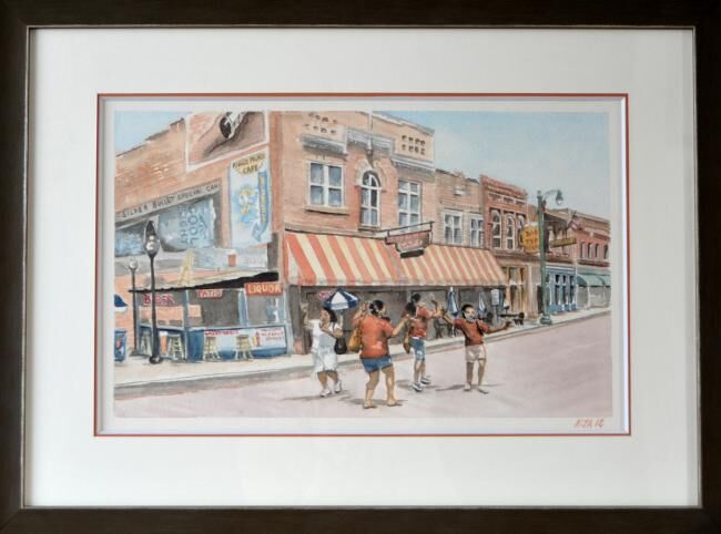 Painting titled "Beale street, Memph…" by Kija, Original Artwork, Watercolor