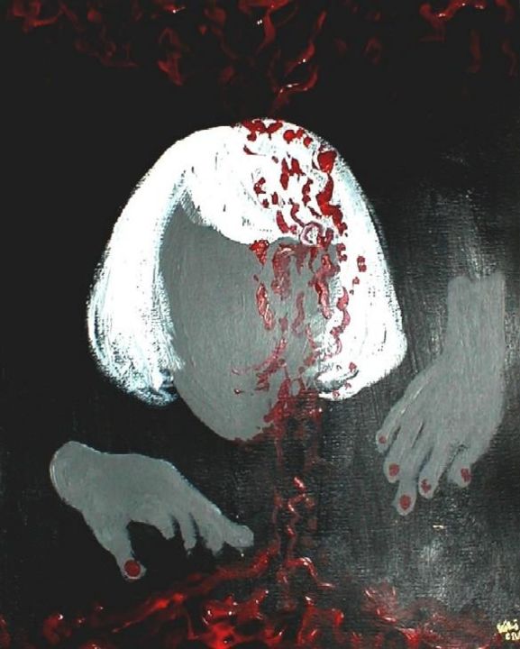Peinture intitulée "Fear" par Kiki Poppies, Œuvre d'art originale, Huile