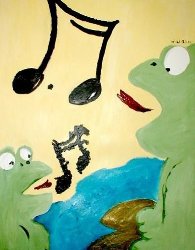 Painting titled "Out of Tune" by Kiki Poppies, Original Artwork, Oil