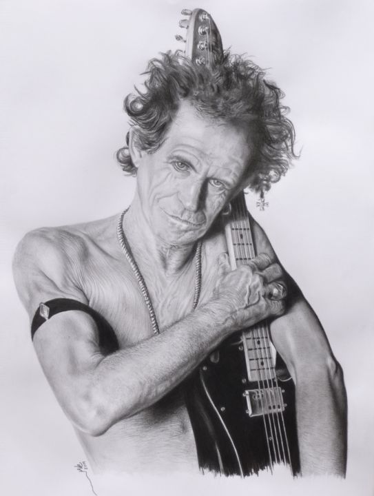 Dessin intitulée "RICHARDS" par Kile Zabala, Œuvre d'art originale, Crayon