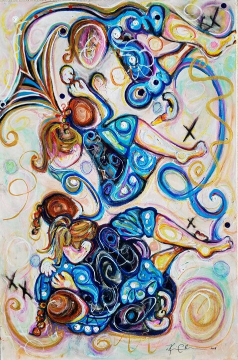Pintura intitulada "Dreamscape Guard" por Kim Dean, Obras de arte originais, Acrílico
