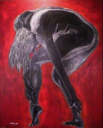 Peinture intitulée "Mulher Acrobata II" par Kim Molinero, Œuvre d'art originale