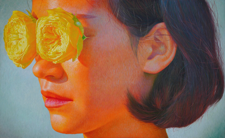 Pintura titulada "A Girl" por Kim Seung Hwan, Obra de arte original, Oleo