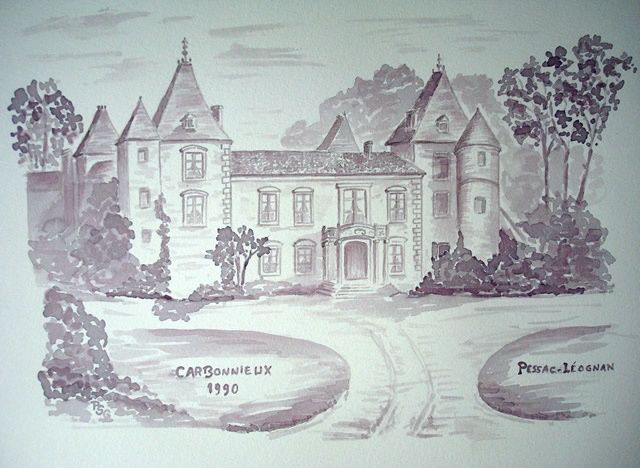 Peinture intitulée "Château Carbonnieux" par Pascale Servonnat, Œuvre d'art originale