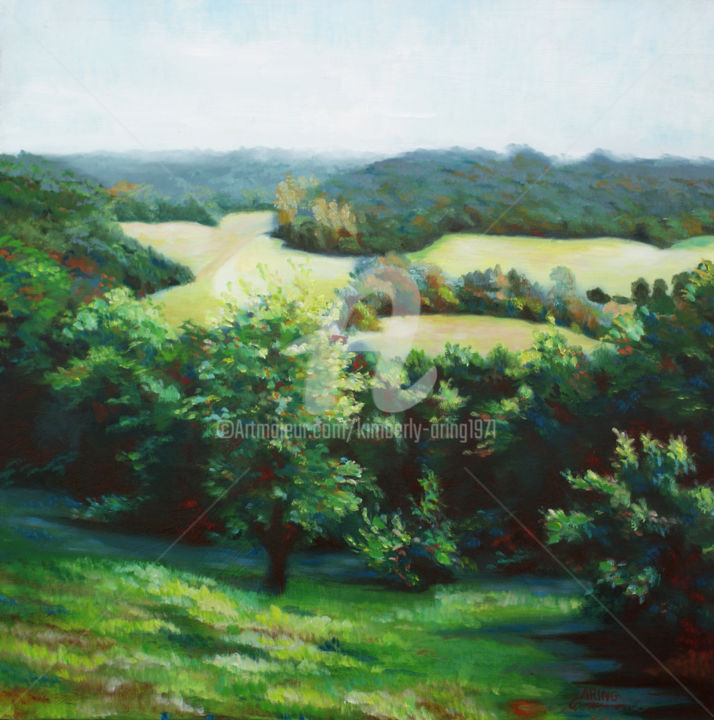 "French Countryside" başlıklı Tablo Kimberly Aring tarafından, Orijinal sanat, Petrol