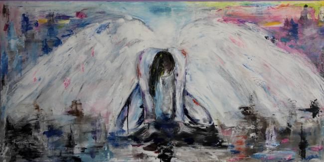 Painting titled "Nefilin (Angel)" by Kim Cruz, Original Artwork