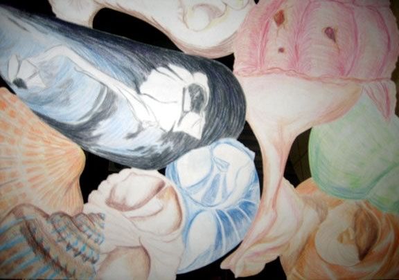 Ζωγραφική με τίτλο "Shells" από Kim Mc Elhinney, Αυθεντικά έργα τέχνης