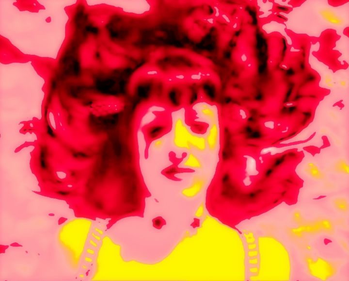 Digitale Kunst mit dem Titel "Colourful Covid Hea…" von Kim Miles, Original-Kunstwerk, Digitale Malerei