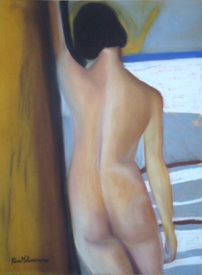 Painting titled "Nus I" by Kim Molinero, Original Artwork, Oil