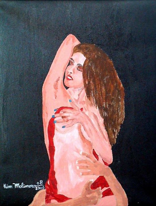 Pintura intitulada "Abraço" por Kim Molinero, Obras de arte originais, Óleo