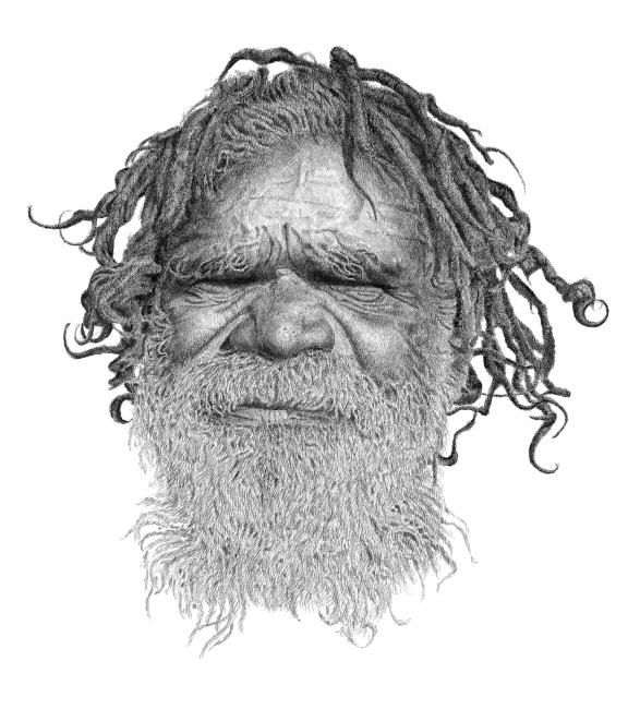 Drawing titled "Australia Aboriginal" by Kim Philipsen, Original Art, Other