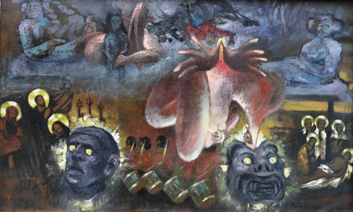 Painting titled "Prophecy" by Gábor Rádóczy Gyarmathy, Original Artwork, Oil