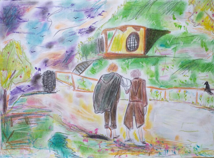 Malerei mit dem Titel "A Tale of Friendship" von Kinga Ogiegło, Original-Kunstwerk, Pastell
