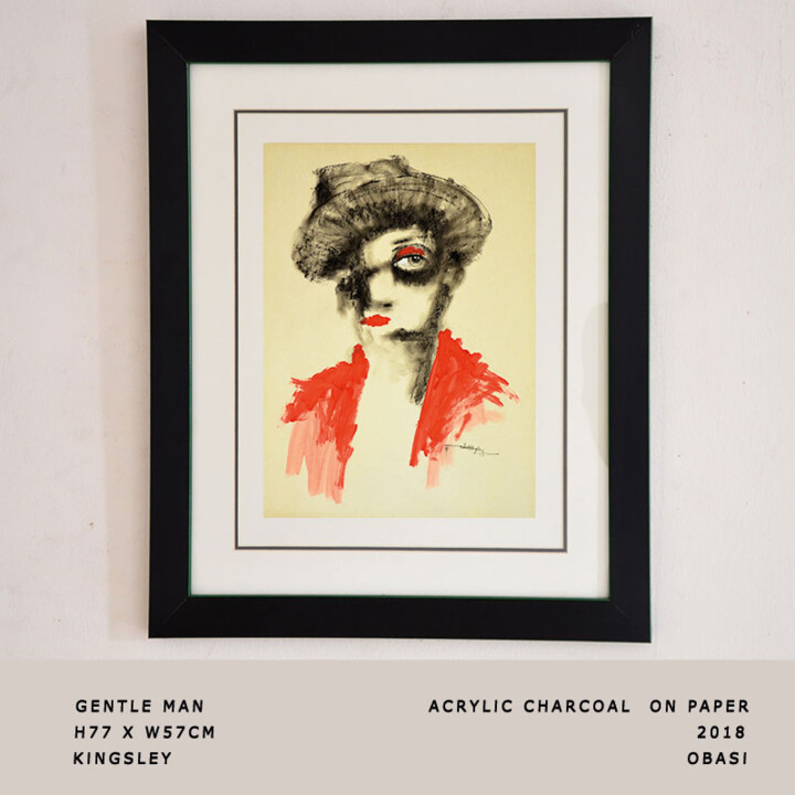 Malarstwo zatytułowany „Gentle Man” autorstwa Kingsley Obasi Signature Art Gallery, Oryginalna praca, Akryl