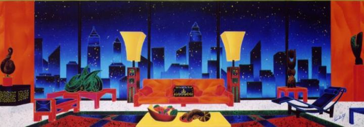 Painting titled "New York Decò" by Kino Mistral, Original Artwork