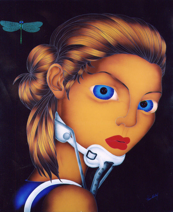 Painting titled "Bella Blu" by Kino Mistral, Original Artwork