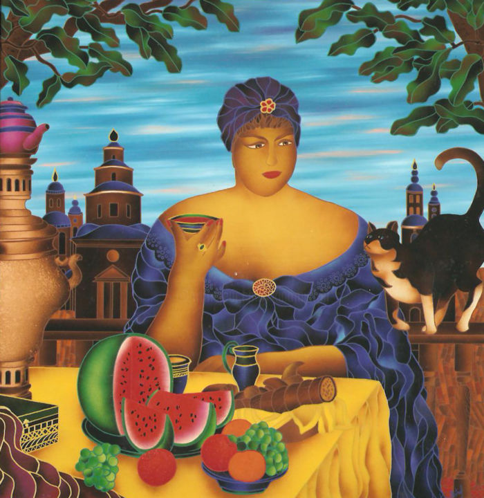 Painting titled "Omaggio a Botero" by Kino Mistral, Original Artwork