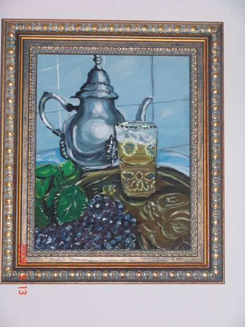 Painting titled "tea time" by Christine Pons, Original Artwork