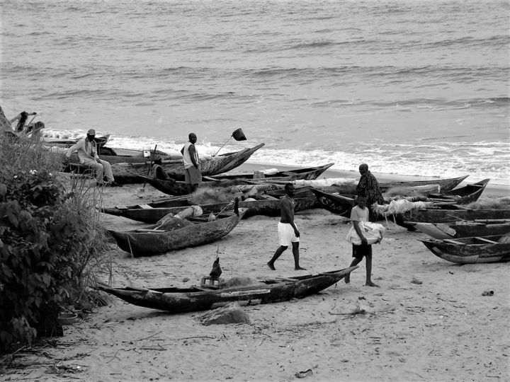 "pirogues à Kribi" başlıklı Fotoğraf Christine Pons tarafından, Orijinal sanat