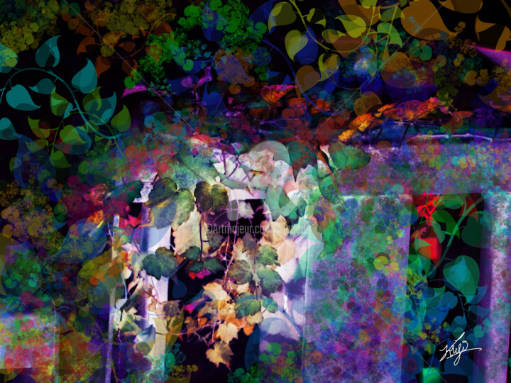 Цифровое искусство под названием "川辺の道から/From the riv…" - Kio, Подлинное произведение искусства, Цифровая живопись