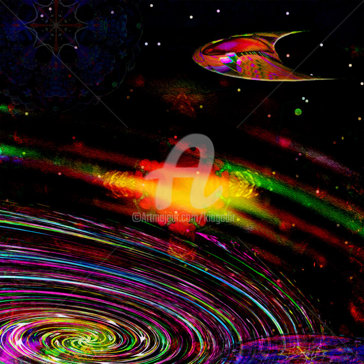 Цифровое искусство под названием "Into the wormhole-p…" - Kio, Подлинное произведение искусства, Цифровая живопись