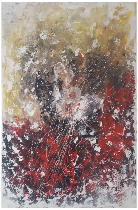 Painting titled "Abstrait/abstract" by Bukurije Avdija, Original Artwork, Acrylic