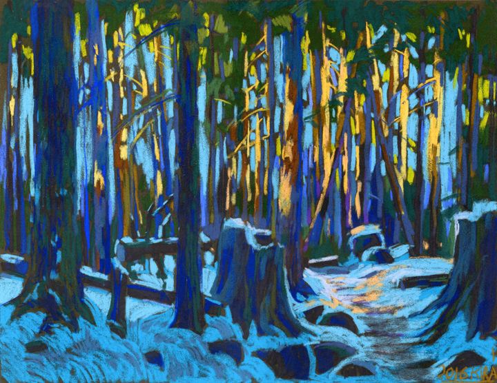 Disegno intitolato "Lynn Forest" da Kira Sokolovskaia, Opera d'arte originale, Pastello