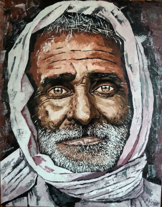 Картина под названием "Wrapped old sight" - Kiragu Wambia, Подлинное произведение искусства, Акрил