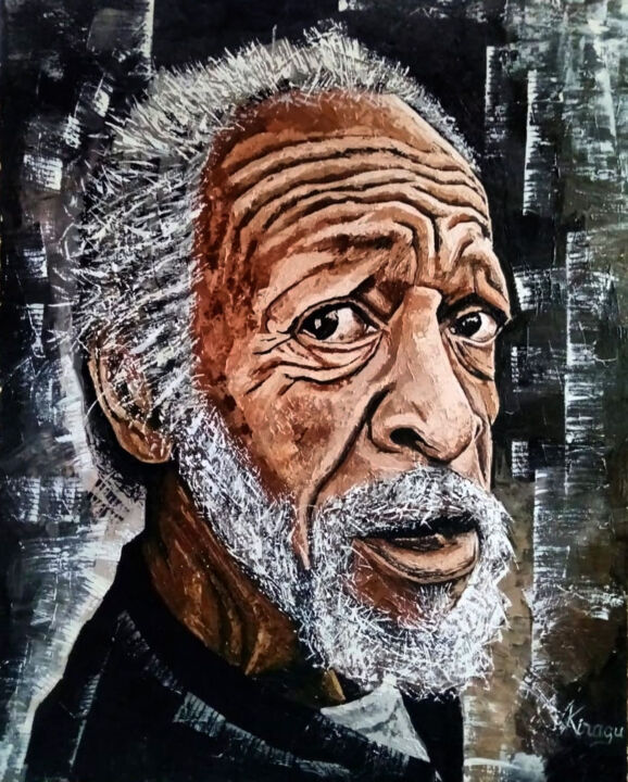 Painting titled "AGED EXCLAMATION" by Kiragu Wambia, Original Artwork, Acrylic