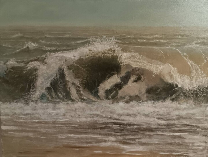 Painting titled "Море волнуется..." by Kirill Bulatov Bulatov, Original Artwork, Oil