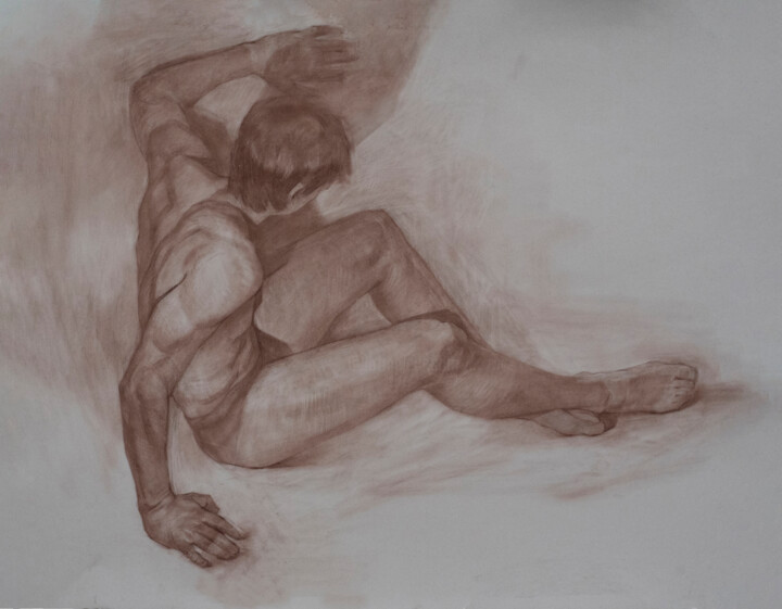 「Отчаяние」というタイトルの描画 Кирилл Петренкоによって, オリジナルのアートワーク, 木炭