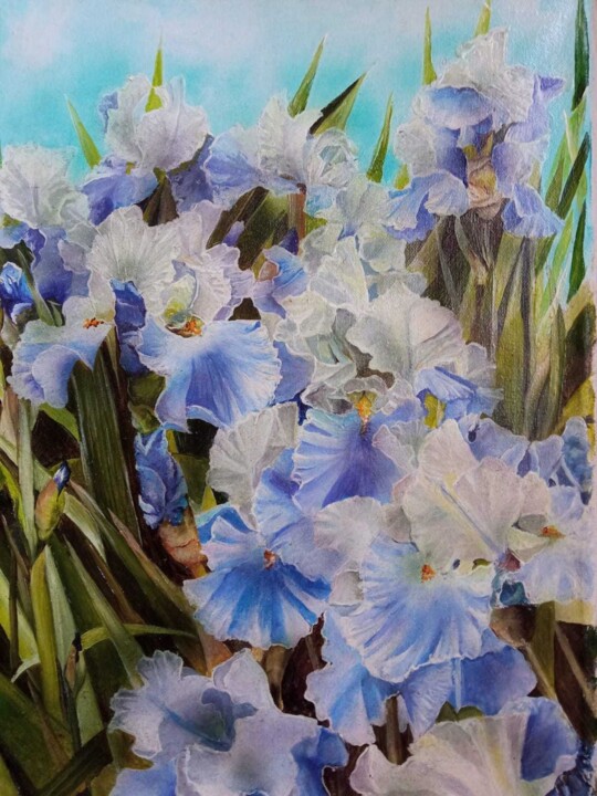 Peinture intitulée "Warty irises" par Kirill Shevchenko, Œuvre d'art originale, Acrylique