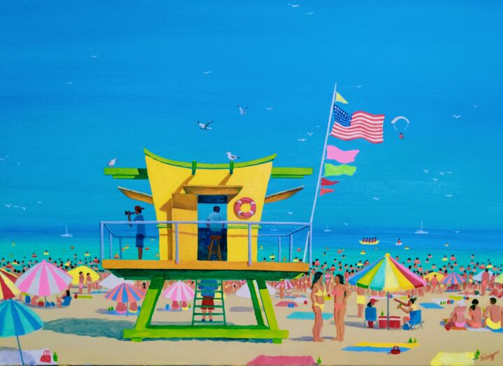 Painting titled "Hedonism Miami" by Kyrylo Bondarenko, Original Art, Acrylic