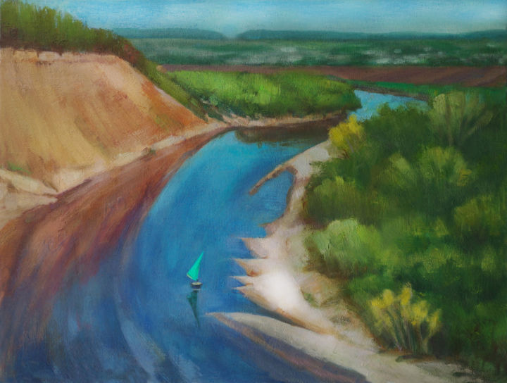 Painting titled "Under the turquoise…" by Irina Kuzina, Original Artwork, Oil
